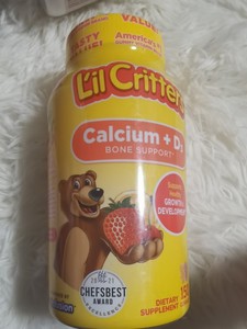 美国丽贵Lil Critters儿童宝宝钙片维生素VD3小熊软糖150粒25.5