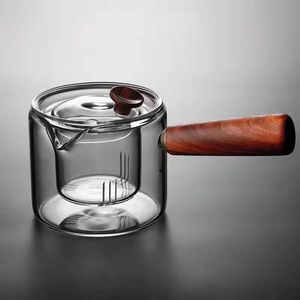 高硼硅耐热玻璃煮茶壶侧把壶煮茶器冲茶器带茶漏茶具套装直觉壶