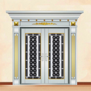 不锈钢门罗马柱大门