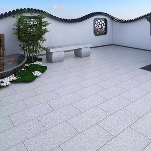 天然花岗岩庭院外墙别墅户外小院子芝麻白火烧板大理石广场地铺砖