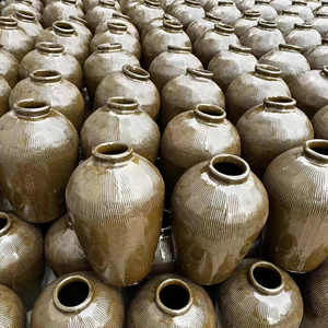 黄釉土陶酒坛子 黄酒坛陶瓷老式酒坛10斤20斤30斤50斤酒缸家用