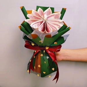 现金人民币包钱有钱花花束材料包diy钱做的三八女神节小花束礼物