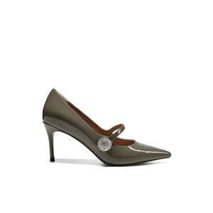 VME/舞魅2024新款一字带气质性感单鞋细跟尖头高跟鞋小众设计感潮