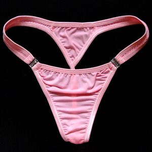 女士可解扣丁字裤性感t裤超薄透明冰丝低腰牛奶丝舒适骚内裤184