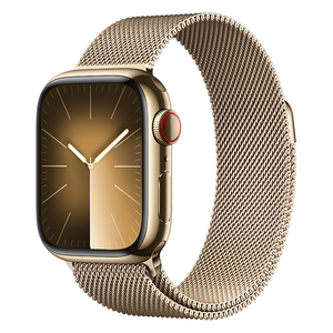 Apple/苹果 Apple Watch Series 9；金色不锈钢表壳；金色米兰尼斯表带