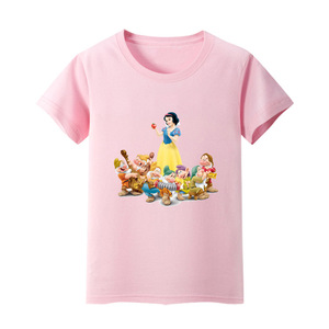 七个小矮人 儿童服装 卡通女童短袖T恤 白雪公主夏装 短袖体恤男