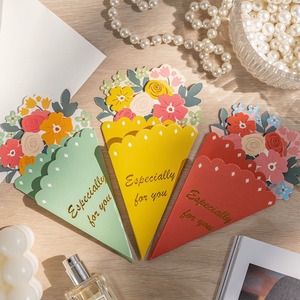 母亲节贺卡立体鲜花卡片节日通用祝福花束纸卡带信封生日可手写卡