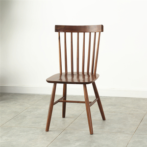 北欧实木黑胡桃木餐椅家用现代简约软包坐板家具书桌餐桌椅子组合