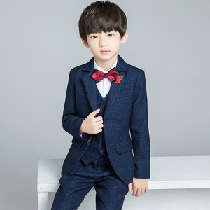 儿童西装男花童礼服男童西服套装钢琴婚礼演出服小男孩英伦帅气冬