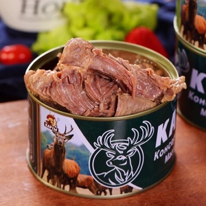 俄罗斯风味大块鹿肉牛肉罐头即食速食炖菜旅游野餐休闲零食包邮