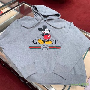 gucci/古驰米老鼠联名米奇图案印花字母logo连帽套头卫衣男外套女