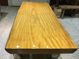 2米整块非洲柚木王大板自然边实木 餐桌茶桌会议桌缅甸金丝柚木