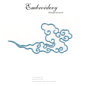 中国风舞蹈戏服袖子绣花贴祥云花纹刺绣花祥古装汉服绣片布贴补丁