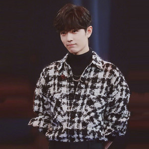 男士2022春季肖战法式轻奢小香风马海毛格子衬衫ins羊毛开衫外套