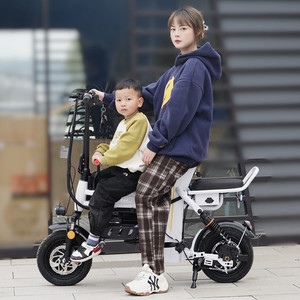 带娃母子亲子电动自行车锂电池折叠男女士小型代步迷你电瓶电动车