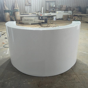 半圆形公司烤漆迎宾前台接待台培训机构收银桌弧形柜台美容院吧台