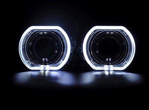 2.5寸3寸双光透镜改装方形LED光导天使眼装饰罩超亮单色双色转向