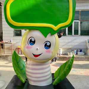 定制卡通熊猫蚕宝宝玻璃钢雕塑网红打卡雕像可乐农夫山瓶商业街