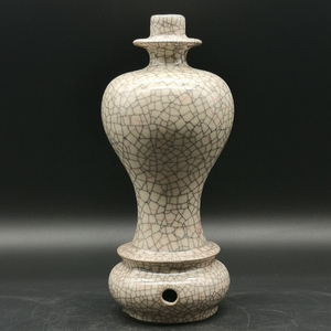 大宋官窑金丝铁线带座梅瓶古玩古董收藏真品仿古瓷器老货古风摆件