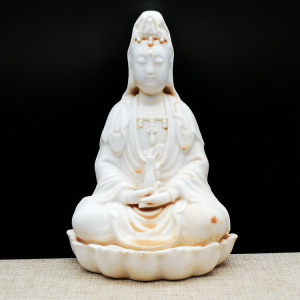 明永乐德化白瓷观音坐莲佛像仿出土古董古玩瓷器老货旧货供奉摆件