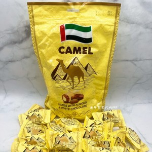 现货迪拜特产骆驼牌CAMEL白巧克力骆驼奶椰枣夹心杏仁500G礼品装
