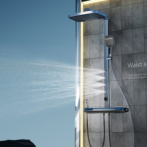 入墙式腰喷X9按摩花洒智能数显增压淋浴浴室喷头恒温瀑布氛围套装