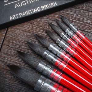 澳洲进口alvaro阿尔瓦罗neef红胖子画笔松鼠毛水彩笔圆头拖把画笔