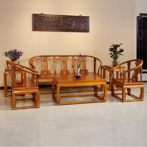 中式实木沙发皇宫椅沙发五件套客厅办公组合木头沙发明清古典家具