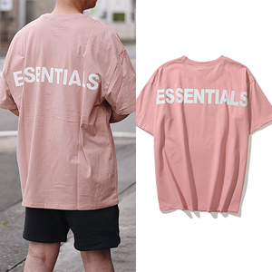 欧美潮牌essentials反光字母短袖t恤男女宽松fog高街半袖体恤上衣
