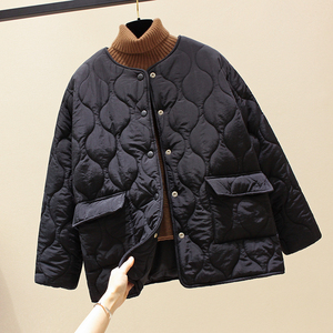 韩国黑色棉衣女2020秋冬新款无领小棉袄时尚外套女百搭棉服ins潮