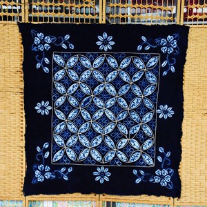 云南大理白族民间手工扎染桌布装饰酒吧茶几餐桌台布居家装饰品