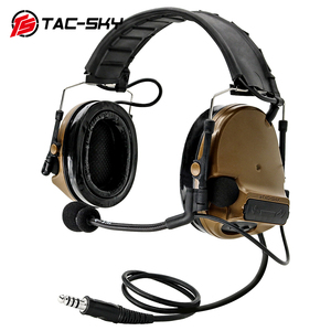 TAC-SKY Comtac-III/C3降噪拾音战术耳机硅胶高配版CB色头带可拆