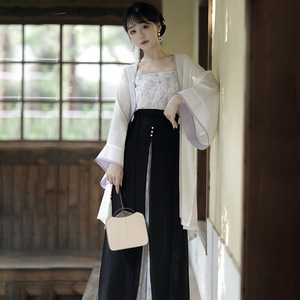 小夜曲原创新品宋制中国风褙子吊带抹胸三裥裙日常通勤改良汉服女