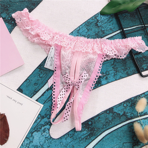 m/l 外贸蕾丝提花镂空性感丁字裤 少女甜美低腰t裤2人付款6