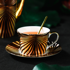 出口英国瓷器高级感骨瓷咖啡杯小众高档精致陶瓷杯子欧式杯碟套装