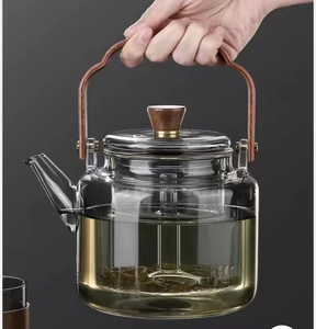 新款大容量蒸煮一体两用提梁煮茶壶耐热高硼硅加厚玻璃电陶炉专用