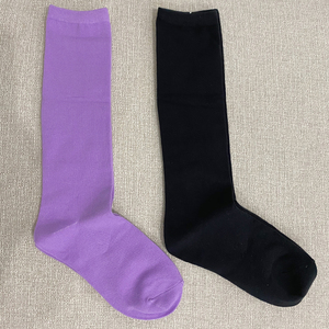 夏季薄款紫色中筒袜堆堆袜袜子女中长款
