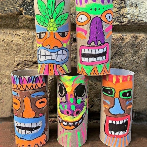 diy卷纸芯筒白胚卷纸筒幼儿园美术课创意手工绘画涂鸦制作材料包