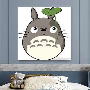 儿童数字油画diy油彩画卡通动漫水彩画手绘填色填充涂色画龙猫