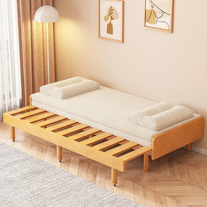 实木沙发床双人推拉床沙发变床一体两用沙发客厅2024新款可以当床