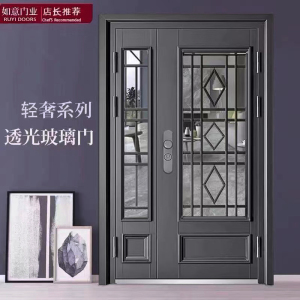如意轻奢玻璃透光入户门甲级家用防盗门子母门安全门阳台门可定制