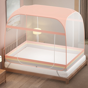 方型蚊帐蒙古包家用双人床1.8m/1.5X2.0米防尘顶防摔床免安装蚊帐