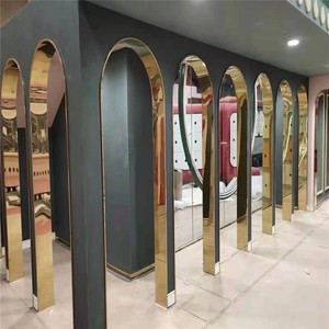 304不锈钢拱门成型半圆门套 金属圆弧 包边u型拉弯钛简约定制异形