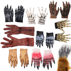 万圣节装饰鬼屋密室逃脱恐怖吓人僵尸妖怪狼爪子恶魔骷髅血腥手套