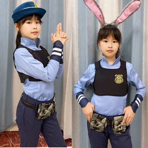 疯狂动物城迪斯尼兔子朱迪警官警长成人女童儿童cos服衣服女套装