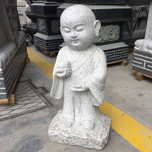 60cm招财童子石像公园景区雕塑惠安石雕人物雕像禅意小沙弥小和尚