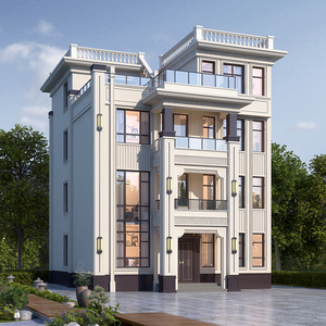 d822四层豪华欧式别墅设计图纸网红新款农村自建房图样图效果图