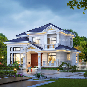 b5201二层欧式别墅设计图纸新款农村自建房现代小洋楼乡村全复式