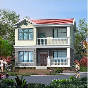 b2921二层经济型农村小别墅设计图纸盖房小户型自建房楼房效果图