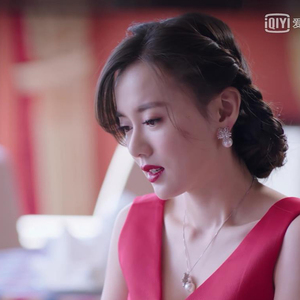 000人付款淘宝暖爱江铠同秦樱素同款雪花珍珠耳环项链